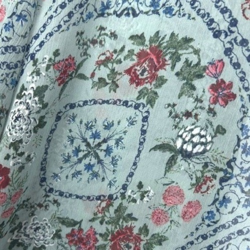 Mason & Belle Floral Medallion Crochet Lace Trim Kimono Wrap Blue XL - Picture 4 of 8